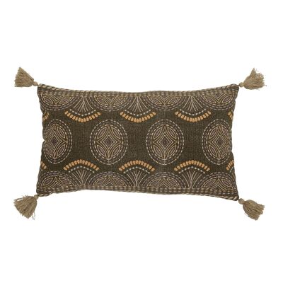 Nesma Cushion, Brown, Cotton