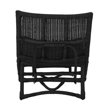 Chaise longue Baz, noir, rotin 5