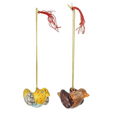 Carmela Ornament, Yellow, Paper Mache