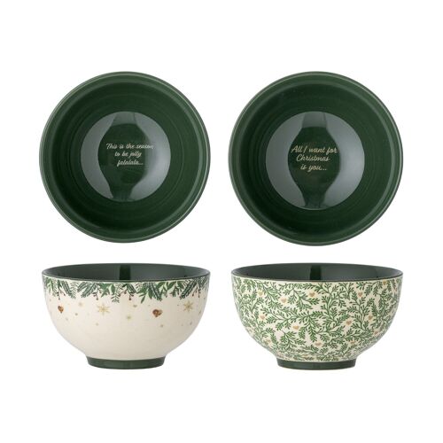 Grazia Bowl, Green, Stoneware
