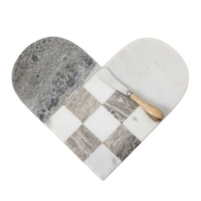 Marcelline Cuttingboard w/knife, Grey, Marble