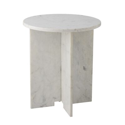 Table d'appoint Jasmia, blanc, marbre