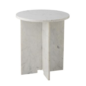 Table d'appoint Jasmia, blanc, marbre 1