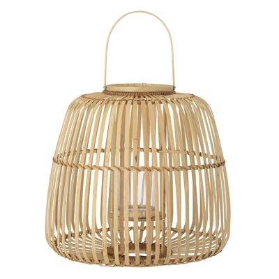 Lalla Lantern w/Glass, Nature, Bamboo