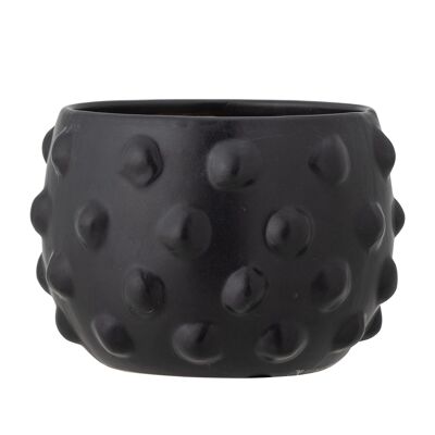 Parvin Deco Flowerpot, Black, Terracotta