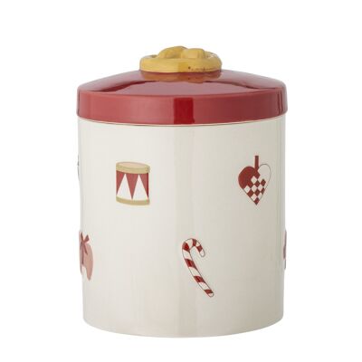 Yule Jar con tapa, rojo, gres