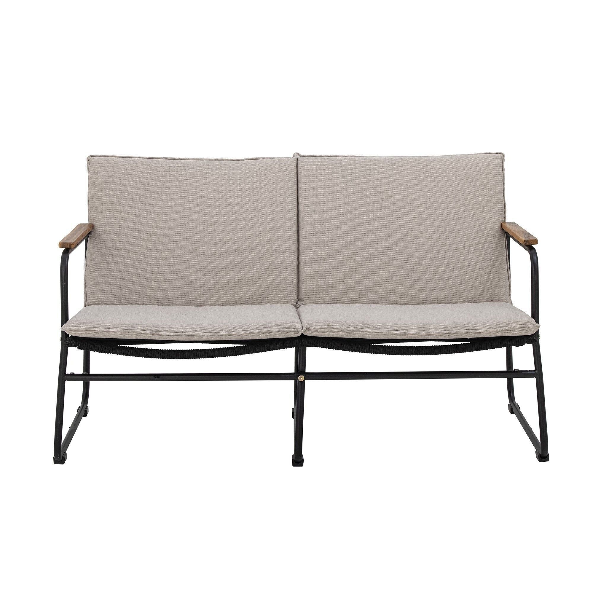 Hampton Sofa, Schwarz, Metall