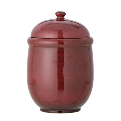 Jenifer Jar w/Lid, Red, Stoneware