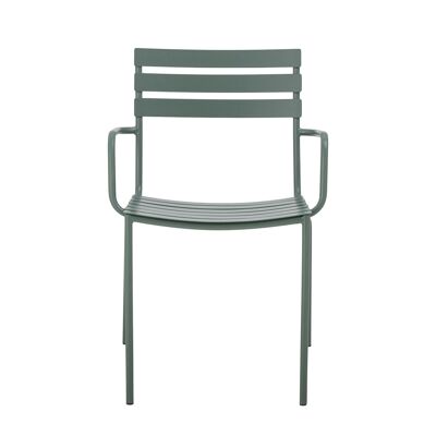 Chaise de salle à manger Monsi, vert, métal galvanisé