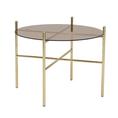 Table basse Lucca, marron, verre