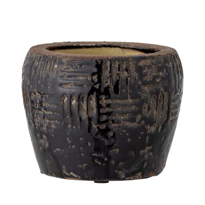 Pot de fleurs Muan Deco, noir, terre cuite