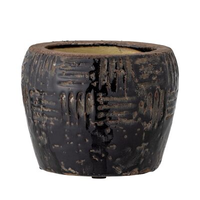 Muan Deco Flowerpot, Black, Terracotta