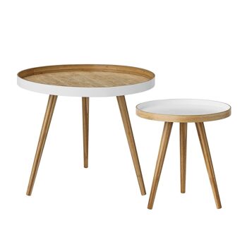 Table Basse Cappuccino, Blanc, Bambou