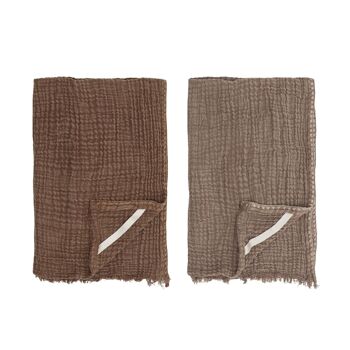 Serviette de cuisine Malucca, marron, coton 2