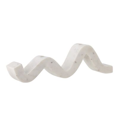 Peggy Candle Holder, White, Marble