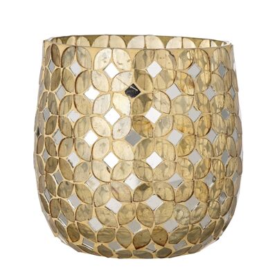 Hennie Votive, Gold, Glass