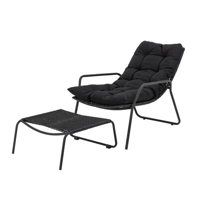 Boel Chaise Longue, Noir, Métal