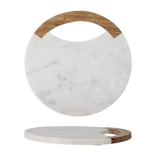 Daniela Cutting Board, White, Marble