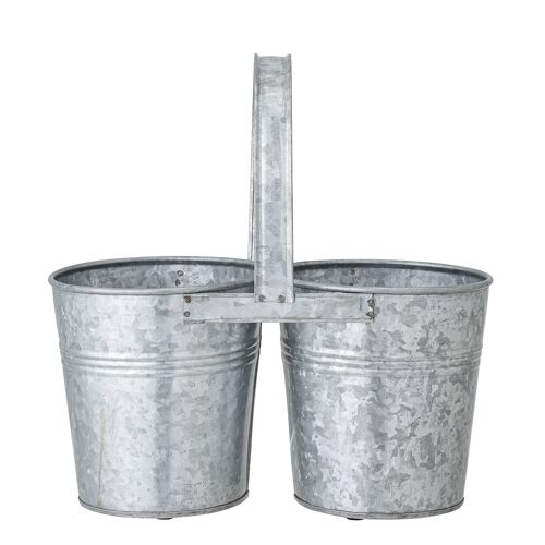 Jessy Flowerpot, Grey, Galvanized iron