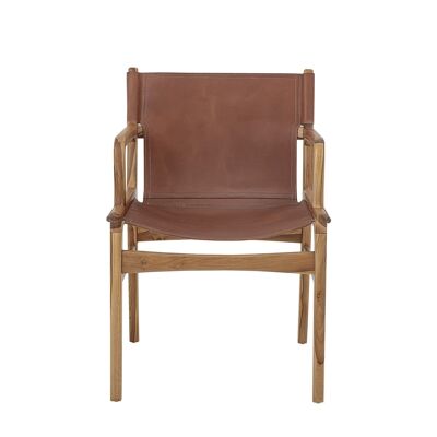 Ollie Lounge Chair, Brown, Leather