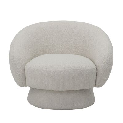 Ted Lounge Chair, White, Polyester