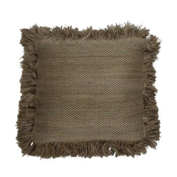 Coussin Enola, Vert, Jute 1