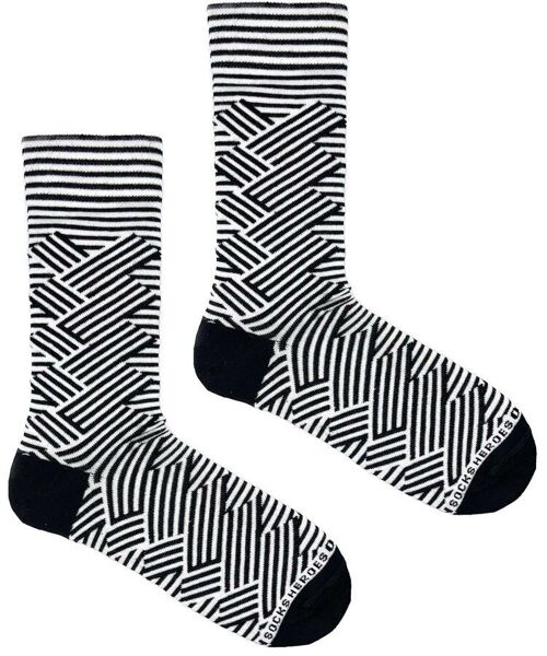 Heroes on Socks - Black & White - Herensokken maat 41-46