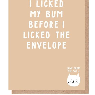I Licked My Bum Before I Licked The Envelope Card From The Cat