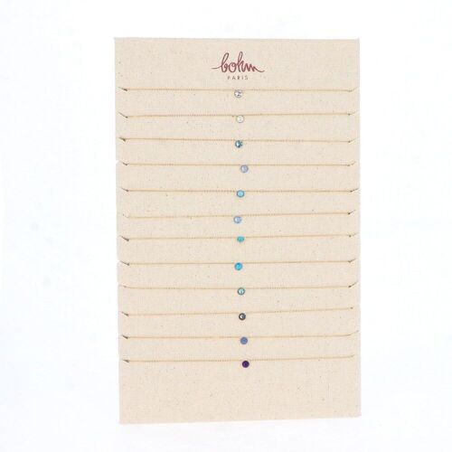 Kit de 24 colliers Sohan - doré bleu mix / KIT-COLSOHAN02-0540-D-BLEU