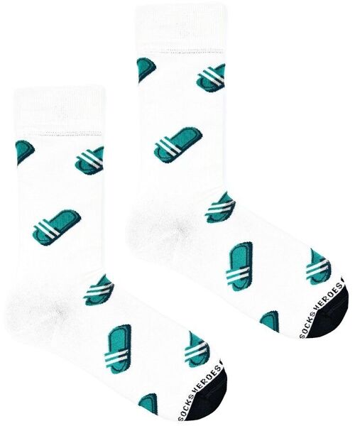 Heroes on Socks - Slippers White - Herensokken maat 41-46