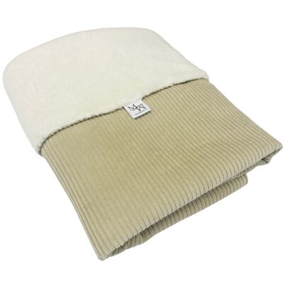 Stroller blanket Ecru rib & Teddy white