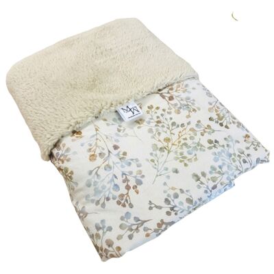 Coperta per culla Batik Flower & Teddy Ecru (70 x 100cm)