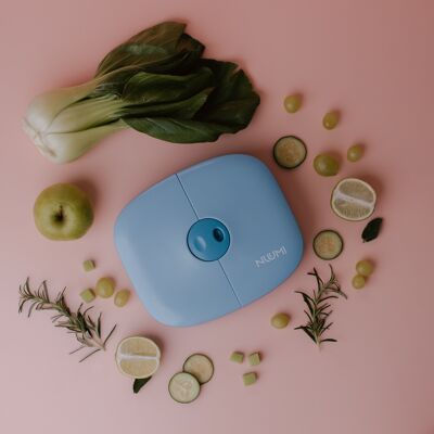 Boîte à lunch pour enfants avec autocollants, bleu