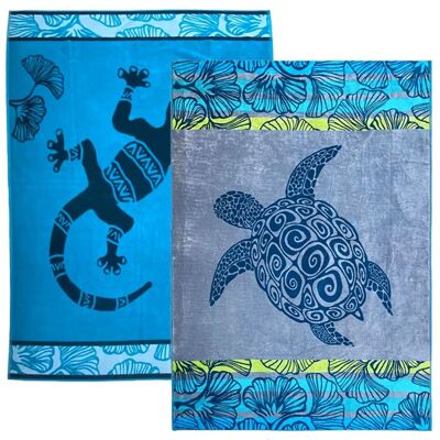 Pack Kaly Camada Jacquard Velor Terry Beach Towels Size XL