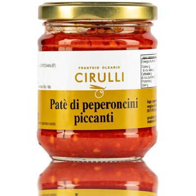 Cirulli Conserve, Patè di Peperoncini Piccanti In Olio Extra Vergine Di Oliva, Confezione da 180 Gr