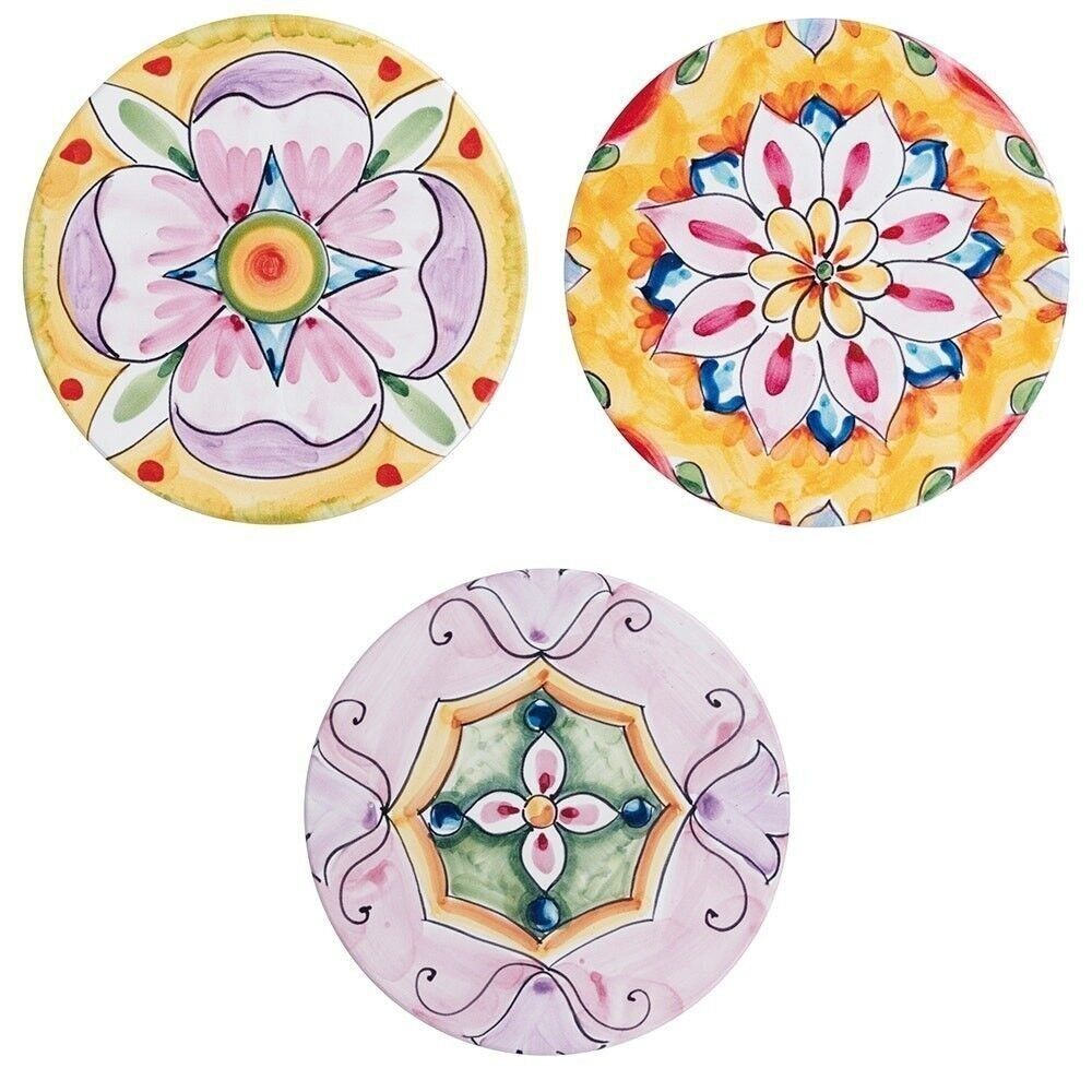 Sous-verre en céramique, fond en liège thermo-isolant, Infinito 3 ass Modèle 1