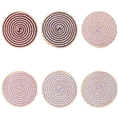 Set de table rond motif spirale, Spiral Provence 6 ass.