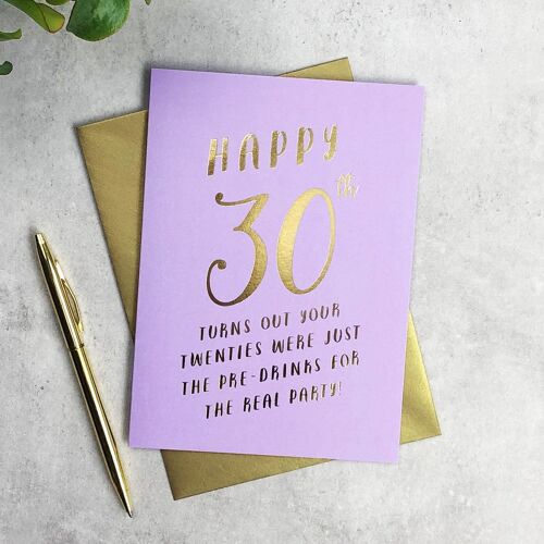 30th Birthday Pre-drinks card