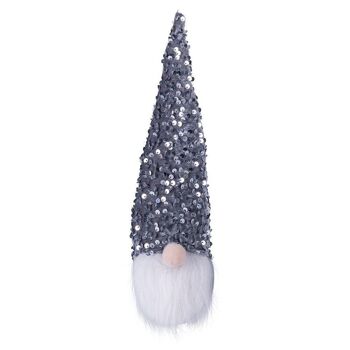 Chapeau de gnome à paillettes de Noël h. 32cm, Noël Rose/Gris 3