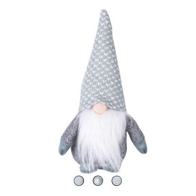 Gnomo appendino natalizio in tessuto h. 22 cm, XMas Trendy Grigio