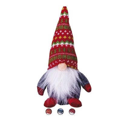 Gnome Christmas hanger in fabric h. 22 cm, XMas Trendy 3 ass.