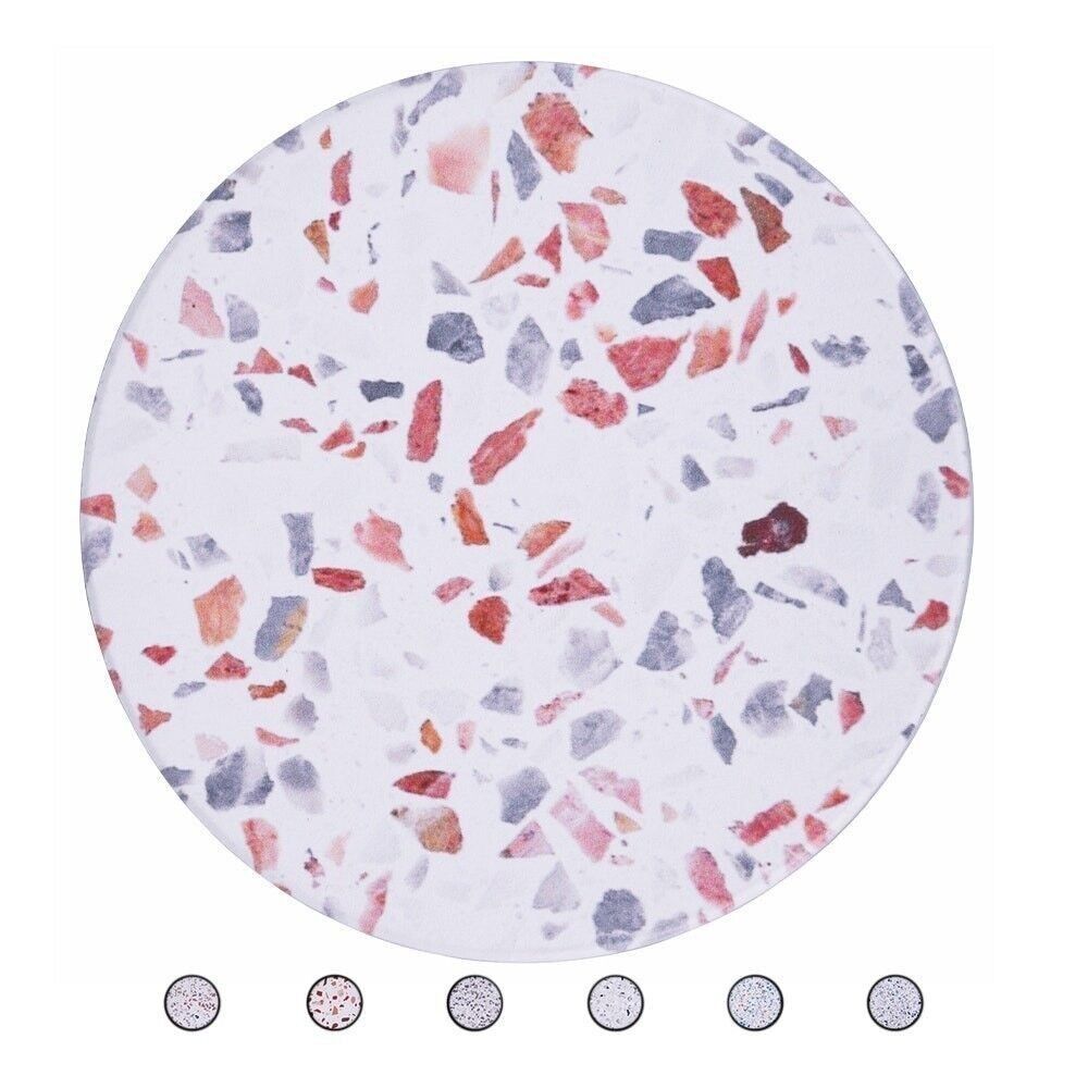 Runder Untersetzer aus Keramik, Boden aus wärmeisolierendem Kork, Terrazzo-Display