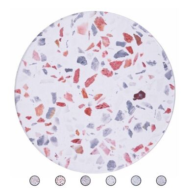 Round ceramic coaster, bottom in thermo-insulating cork, Terrazzo Display