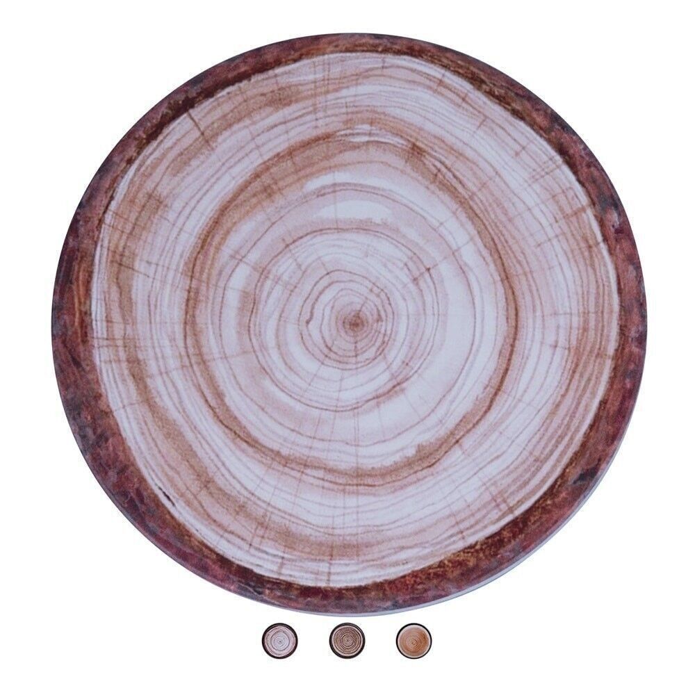 Runder Untersetzer aus Keramik, wärmeisolierender Korkboden, Box in Wood Brown