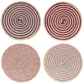 Set de table rond texture spirale, Spiral Provence 4 ass. 1