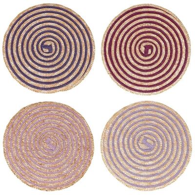 Round placemat with spiral texture, Spiral Provence 4 ass.