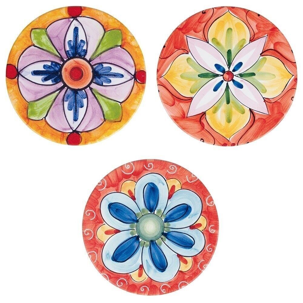 Sous-verre en céramique, fond en liège thermo-isolant, Infinito 3 ass. Modèle 3