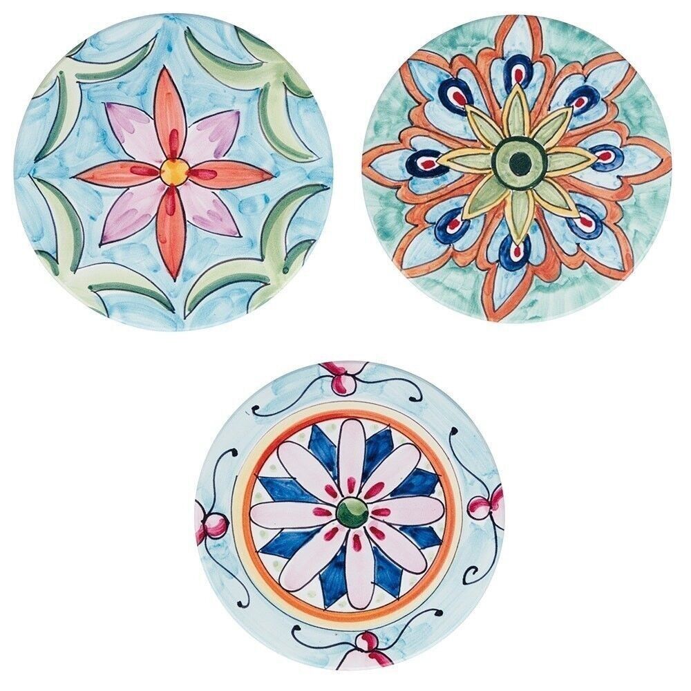 Sous-verre en céramique, fond en liège thermo-isolant, Infinito 3 ass. Modèle 4