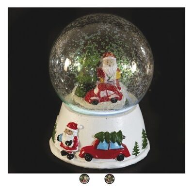 Medium Christmas sphere in snow effect glass with led, Xmas Model 2