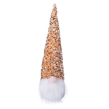 Chapeau de gnome à paillettes de Noël h. 42cm, Noël 2 ass. 2